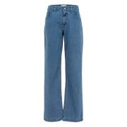 Vintage Wash Denim Palazzo Broek MVP wardrobe , Blue , Dames