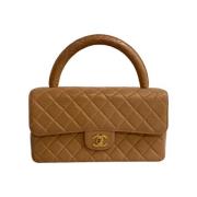 Pre-owned Leather handbags Chanel Vintage , Brown , Dames