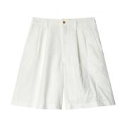 Wijde Plooi-Detail Shorts in Wit Comme des Garçons , White , Heren