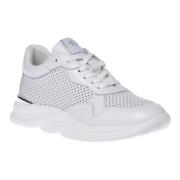 Sneaker in white perforated calfskin Baldinini , White , Dames