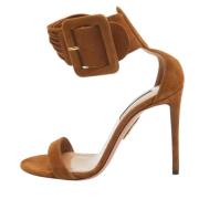 Pre-owned Suede sandals Aquazzura Pre-owned , Brown , Dames