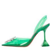 Pre-owned Fabric heels Amina Muaddi Pre-owned , Green , Dames