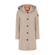 Beige Trenchcoat met Afneembare Capuchon Suns , Beige , Dames