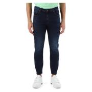 Cropped Skinny Fit Jeans met Vijf Zakken Antony Morato , Blue , Heren