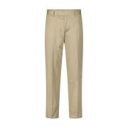 Katoenen Chino Broek met Veer Detail PT Torino , Brown , Heren