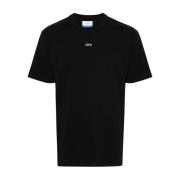 Zwart Logo Print Crew Neck T-shirt Off White , Black , Heren