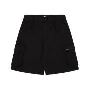Zwarte Cargo Bermuda Shorts Loose Fit Edwin , Black , Dames
