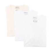 Witte Katoenen T-shirts Pak van Drie Maison Margiela , Multicolor , He...