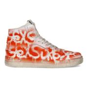 Urban Graffiti Sneakers Heren Wit Oranje Philippe Model , Multicolor ,...