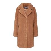 Teddy Faux Fur Cocoon Coat Sand Stand Studio , Brown , Dames