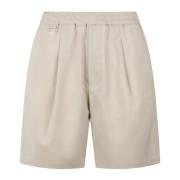 Tropische wol shorts Regular Fit Metalen detail Low Brand , Beige , He...