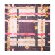 Zijden Vierkante Sjaal met Merkprint Moschino , Multicolor , Unisex