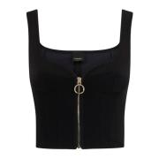 Zwart Top met Rits Pinko , Black , Dames