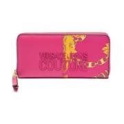 Synthetische Ritsportemonnee - zs820 Versace , Pink , Dames