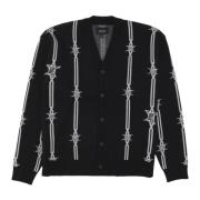 Barbed Wire Cardigan Mannen Streetwear HUF , Black , Heren