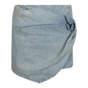 Mini Draperende Rok REV , Blue , Dames