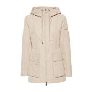 Beige Hooded Jas Moncler , Beige , Dames