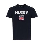 Korte mouwen katoenen T-shirt collectie Husky Original , Blue , Heren