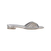 Pre-owned Leather flats René Caovilla Pre-owned , Gray , Dames