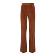 Bruine Flare Velours Broek Twinset , Brown , Dames