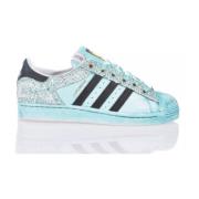 Handgemaakte Lichtblauwe Sneakers Vrouwen Adidas , Multicolor , Dames