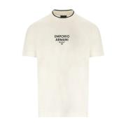 Vanilla Katoen Logo T-Shirt Emporio Armani , Beige , Heren