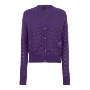 Gewatteerde V-hals Cardigan Pinko , Purple , Dames