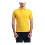 Slim Katoenen Polo Shirt Polo Ralph Lauren , Yellow , Heren