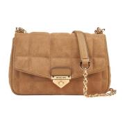 Bruine Soho Gewatteerde Suède Schoudertas Michael Kors , Brown , Dames