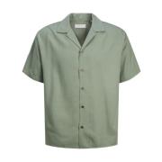 Groene Resort Shirt Korte Mouw Jack & Jones , Green , Heren
