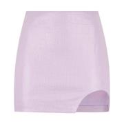 Paarse Leren Rok met Zijrits Patrizia Pepe , Purple , Dames