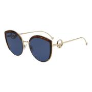 Gold Havana/Blue Sunglasses FF 0290/S Fendi , Brown , Dames