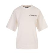 Witte T-shirt en Polo Collectie Moncler , White , Dames