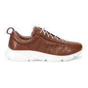 Handgemaakte Leren Bruine Sneakers Calpierre , Brown , Dames