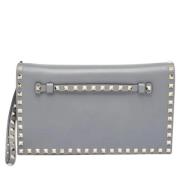 Pre-owned Leather clutches Valentino Vintage , Gray , Dames