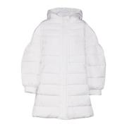 Witte Pufferjas met Pofmouwen Twinset , White , Dames