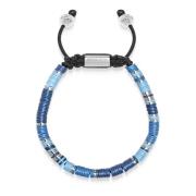 Bohemian Blauw Zilveren Kralen Armband Nialaya , Gray , Heren