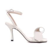 Witte Leren Sandalen met 9cm Hak Marc Ellis , White , Dames