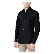 Zwarte Button-Front Overhemd met Lange Mouwen Calvin Klein , Black , H...