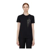 Reguliere T-shirt met voorlogo John Richmond , Black , Dames