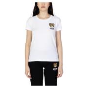 Witte Dames T-shirt Moschino , White , Dames