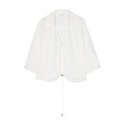 Witte Crêpe Blouse met Gouden Details Patrizia Pepe , White , Dames