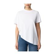 Witte T-shirt met Piercing Detail Patrizia Pepe , White , Dames
