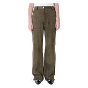 Militair Groene Leren Broek Worker Pant Style Giorgio Brato , Green , ...