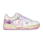 Roze Leren Sneakers met Rubberen Zool Crime London , Multicolor , Dame...