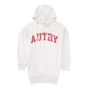 Oversized Dames Hoodie met Geborduurd Logo Autry , White , Dames