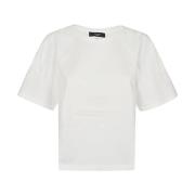 Geborduurd Katoen Wit T-shirt Max Mara Weekend , White , Dames