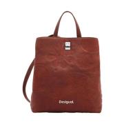 Bruine rits rugzak dames tas Desigual , Brown , Dames