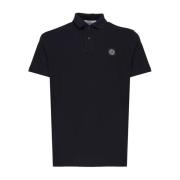 Zwarte Polo Shirt met Kompas Logo Stone Island , Blue , Heren