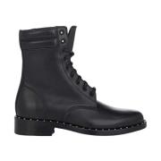 Zwarte leren veterschoenen Off White , Black , Dames